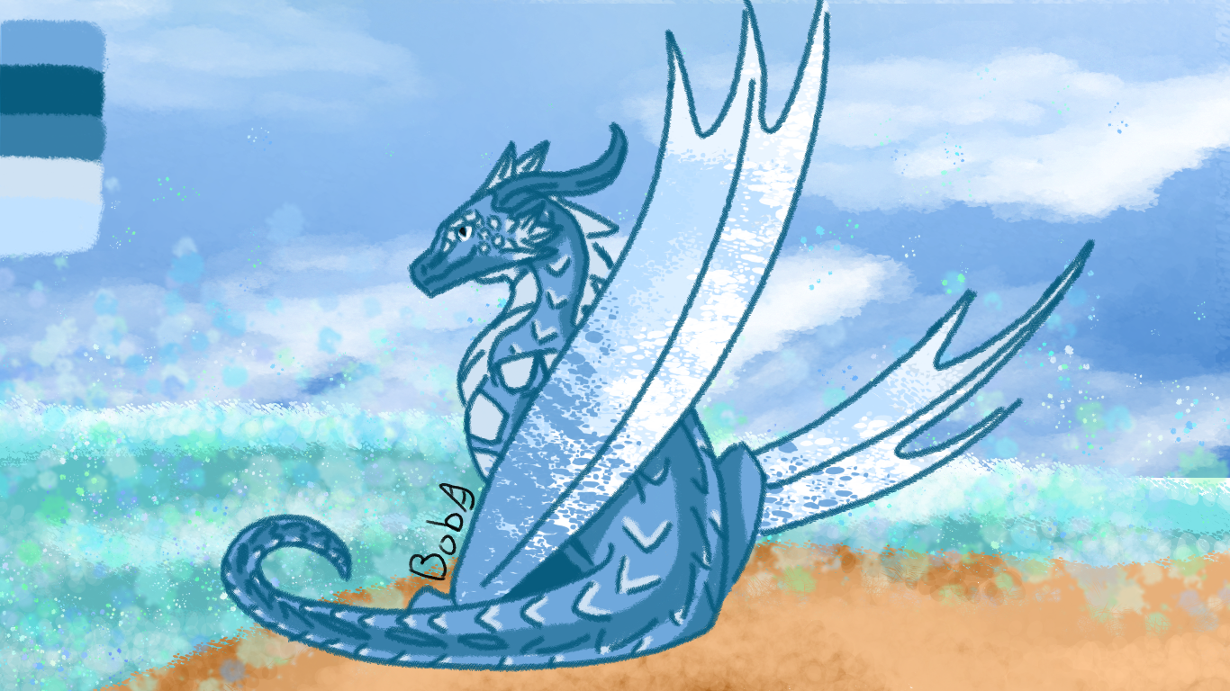 Blue dragon on a beach
